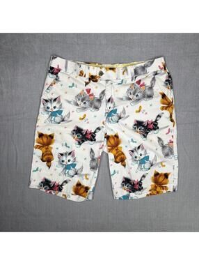 Loudmouth Rare Happy Cats Kitten Graphic Golf Shorts Bermudas Men's 34